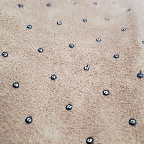 VINTAGE 80s/90s CACHE pants tan high waist textured dot pull‎ on M - Picture 11 of 12